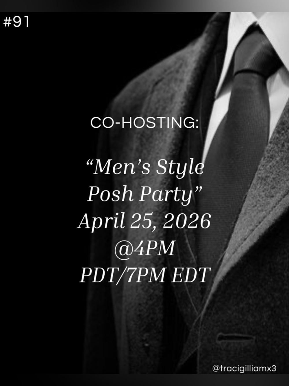 🎉Co-Hosting: “Men’s Style Posh Party” on 4/25/26 @4PM PDT/7PM EDT